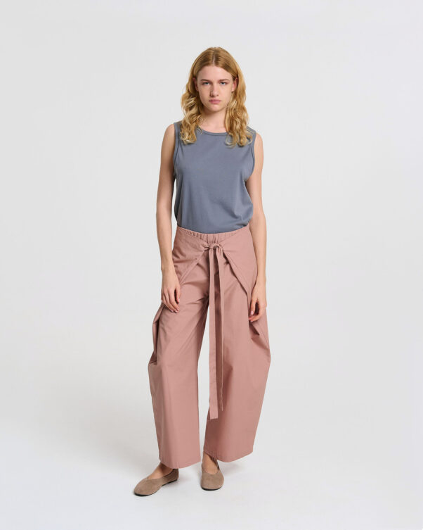 Παντελόνι Φαρδύ Δετό σε Οργανικό Βαμβάκι - 001223036 - Εικόνα 1