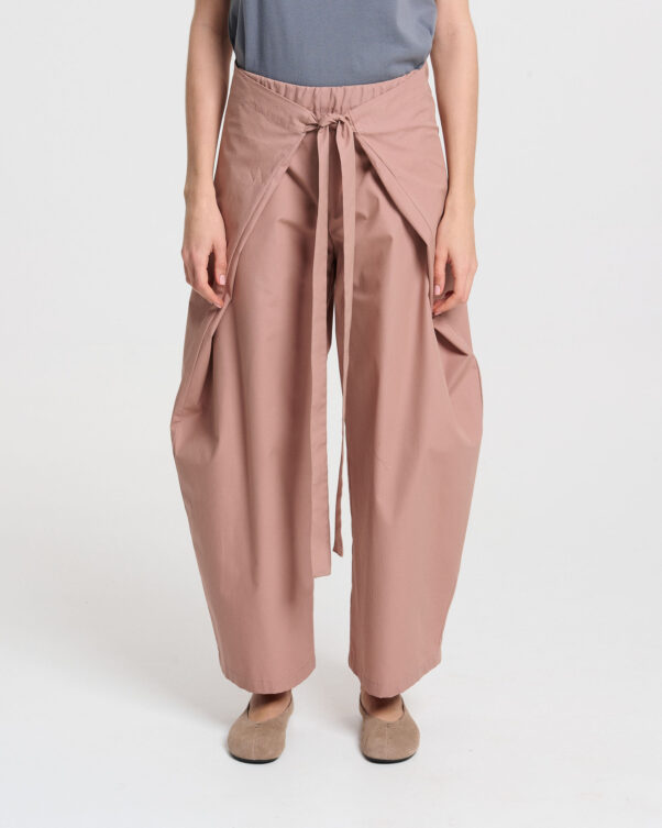 Παντελόνι Φαρδύ Δετό σε Οργανικό Βαμβάκι - 001223036 - Εικόνα 2