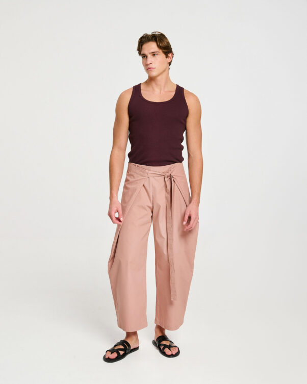 Παντελόνι Φαρδύ Δετό σε Οργανικό Βαμβάκι - 001223036m - Εικόνα 1