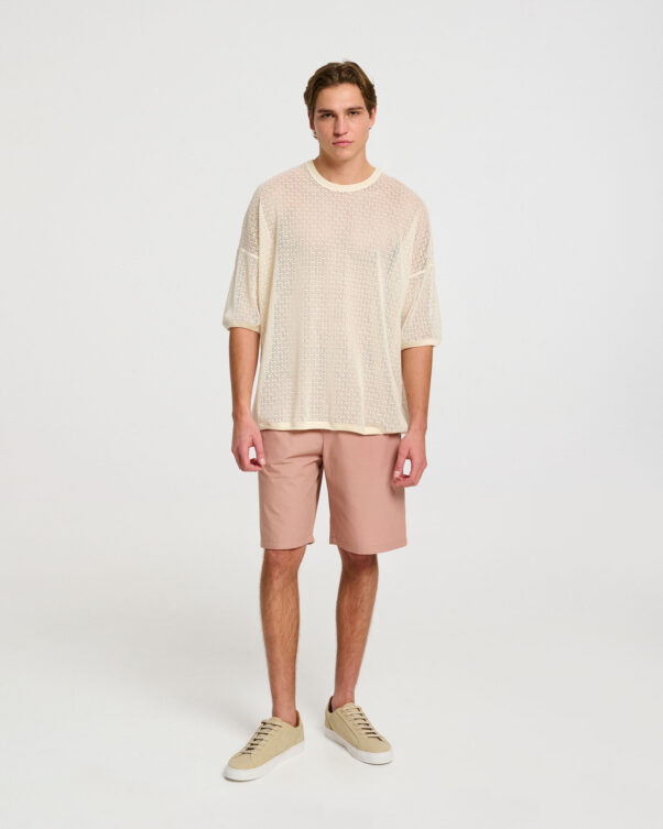 Φαρδιά Μπλούζα σε Βαμβακερή Δαντέλα Δίχτυ - 001231050m - Εικόνα 2