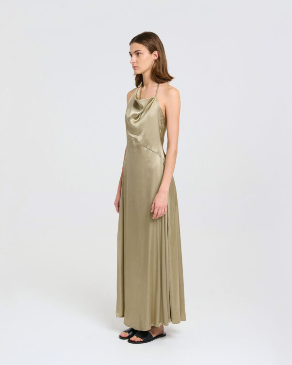 Εξώπλατο Ελαστικό Σατέν Φόρεμα - 005436076 - Εικόνα 1