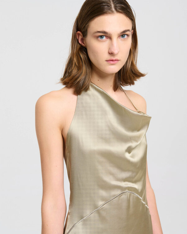 Εξώπλατο Ελαστικό Σατέν Φόρεμα - 005436076 - Εικόνα 2