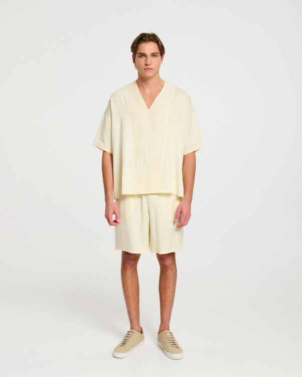 Φαρδιά Lyocell Μπλούζα με V - 006661832m - Εικόνα 2