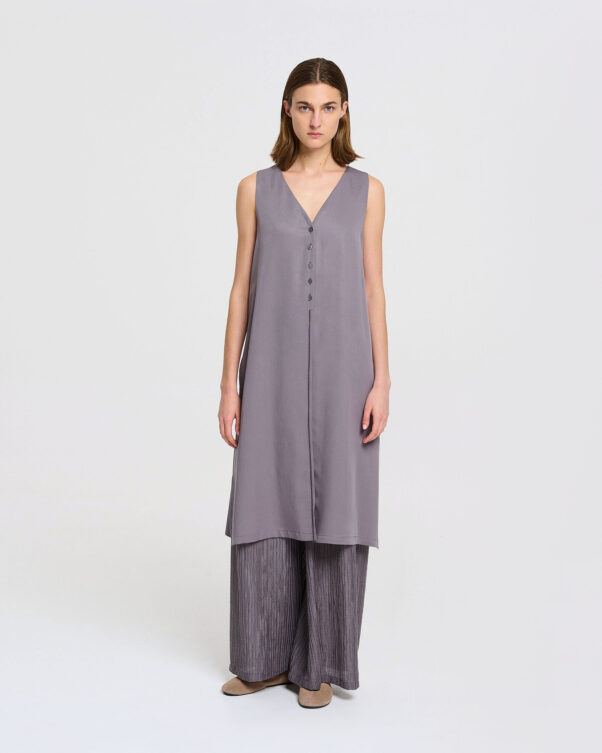 Lyocell Γιλέκο με Κουμπιά - 006662020 - Εικόνα 1