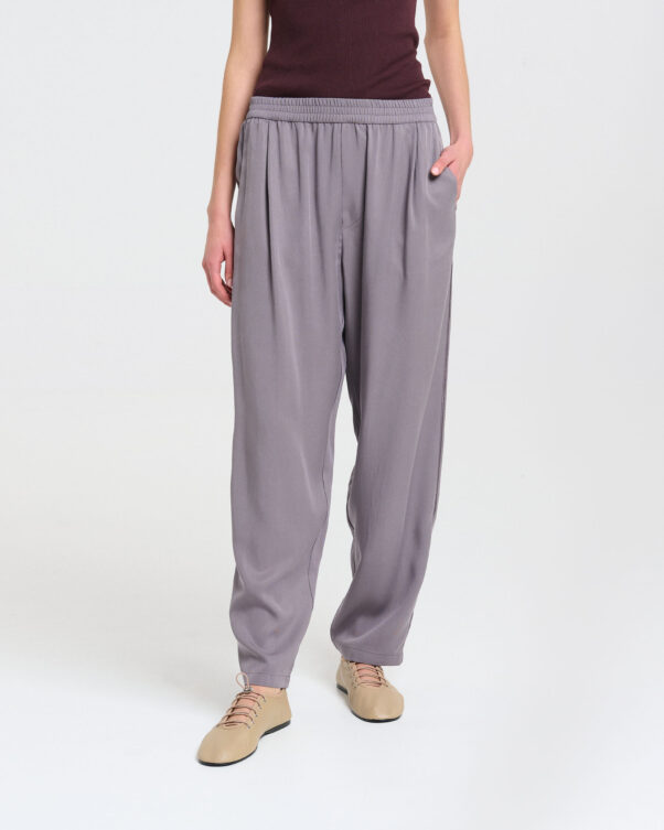 Φαρδύ Παντελόνι σε Lyocell με Πιέτες - 006663734 - Εικόνα 2