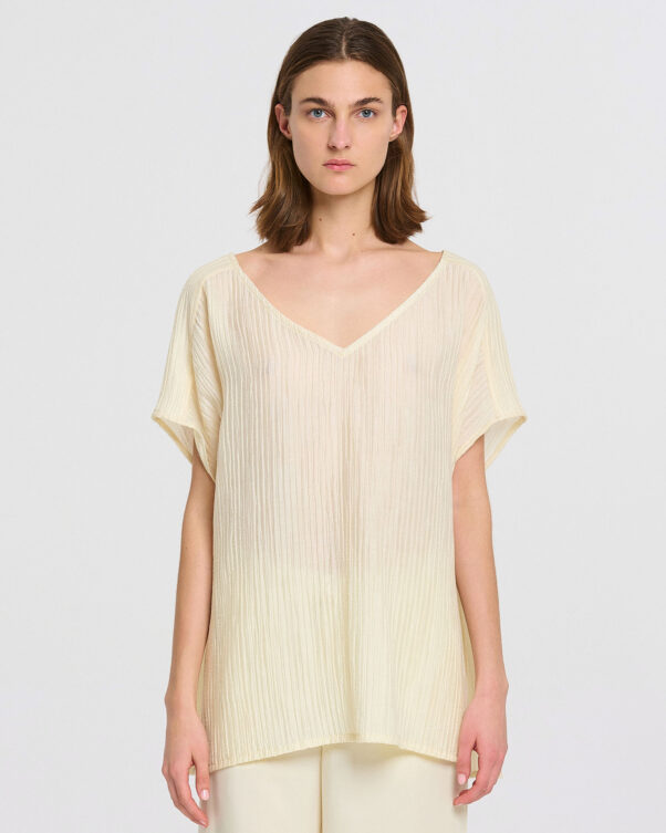 Φαρδιά Μπλούζα σε Τσαλακωτό Ύφασμα - 006761828 - Εικόνα 1