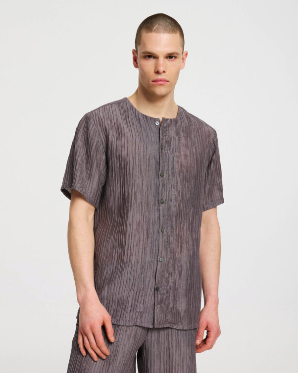 Πουκάμισο Λαιμόκοψη σε Τσαλακωτό Ύφασμα - 006762913m - Εικόνα 1