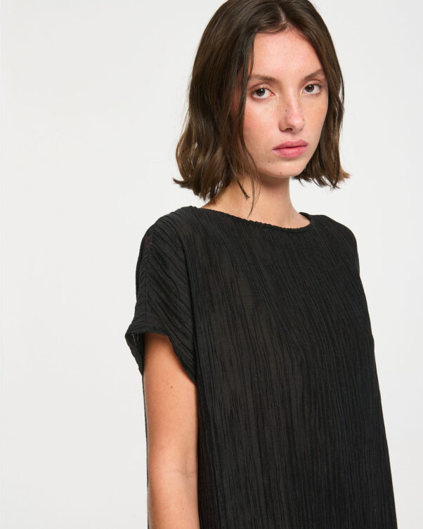 Bateau Φόρεμα σε Τσαλακωτό Ύφασμα - 006766073 - Εικόνα 2