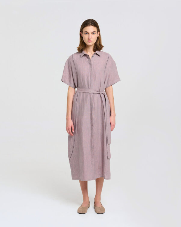 Λινό Φόρεμα Πουκαμίσα - 008016066 - Εικόνα 1