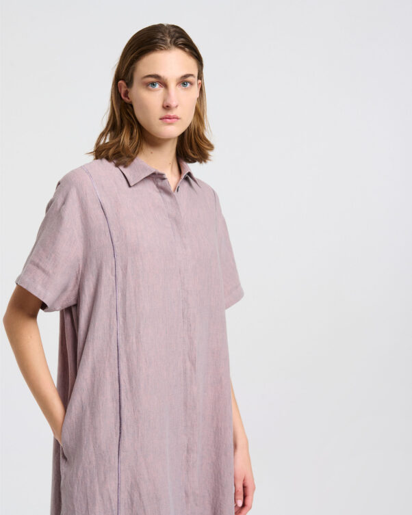 Λινό Φόρεμα Πουκαμίσα - 008016066 - Εικόνα 2