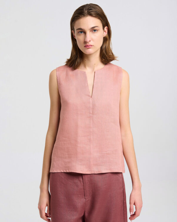 Αμάνικη Λινή Μπλούζα - 008111824 - Εικόνα 1