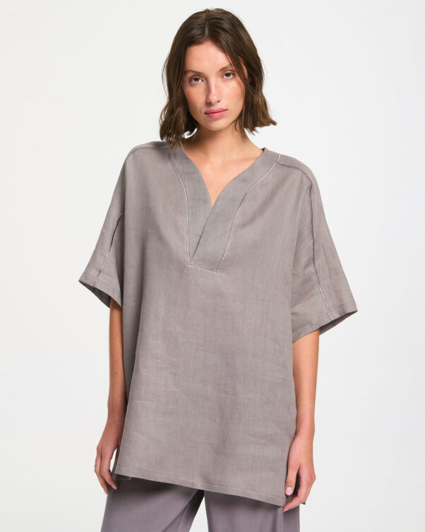 Φαρδιά Λινή Μπλούζα - 008111826 - Εικόνα 1