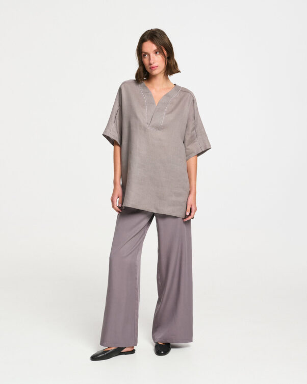 Φαρδιά Λινή Μπλούζα - 008111826 - Εικόνα 2