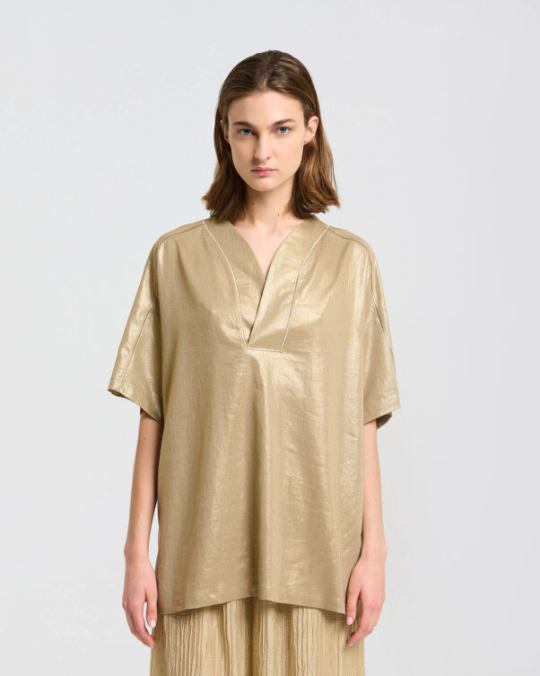 Φαρδιά Μπλούζα σε Λινό/bamboo - 008601826 - Εικόνα 1