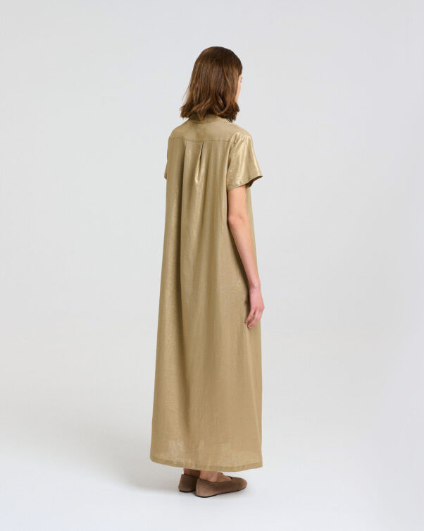 Φόρεμα με V σε Λινό/bamboo - 008606064 - Εικόνα 2