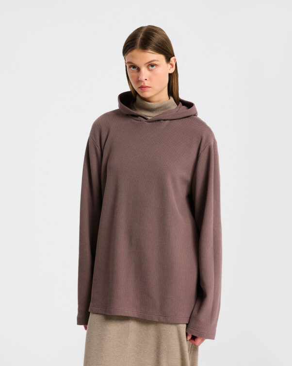 Πλεκτή Μπλούζα με Κουκούλα - 001251839 - Εικόνα 1