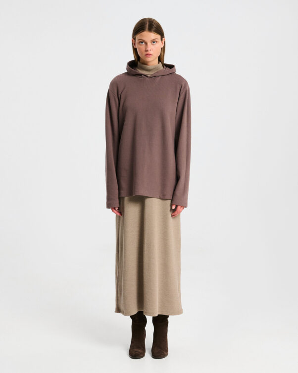 Πλεκτή Μπλούζα με Κουκούλα - 001251839 - Εικόνα 2