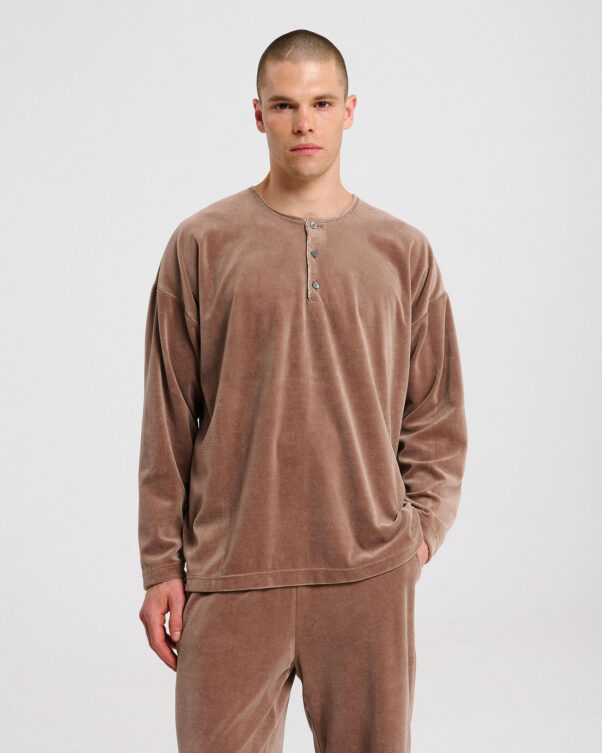 Πολύ Φαρδιά Βελούδινη Μπλούζα - 001301057m - Εικόνα 1