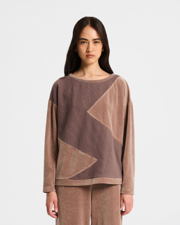 Βελούδινη Μπλούζα με Σχέδιο Κεραυνό - 001301835 - Εικόνα 1