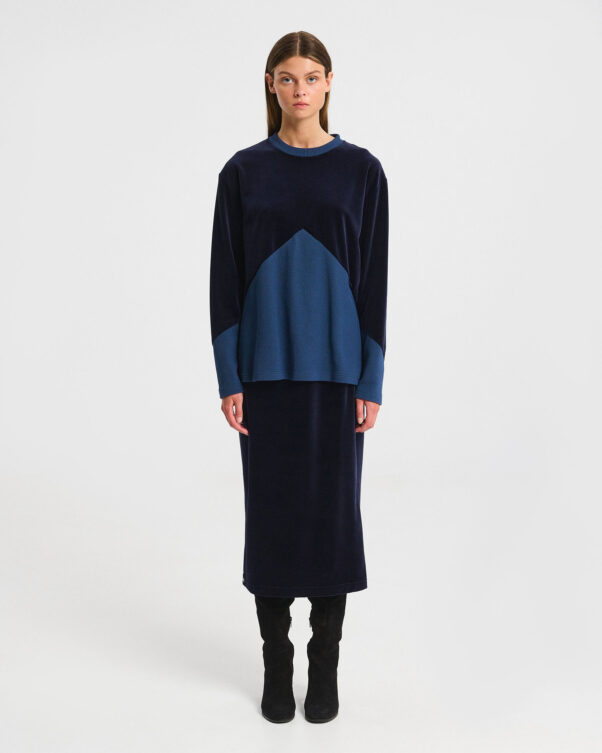 Βελούδινη Μπλούζα με Πλέξη Καλαμπόκι Λεπτομέρειες - 001301836 - Εικόνα 2