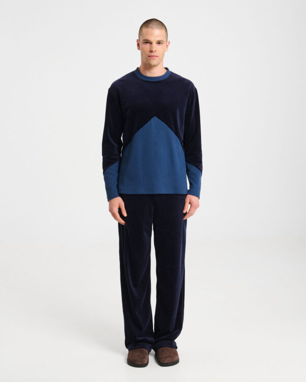 Βελούδινη Μπλούζα με Πλέξη Καλαμπόκι Λεπτομέρειες - 001301836m - Εικόνα 2