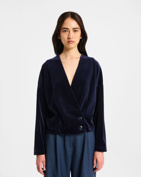 Βελούδινη Σταυρωτή Ζακέτα - 001302824 - Εικόνα 1