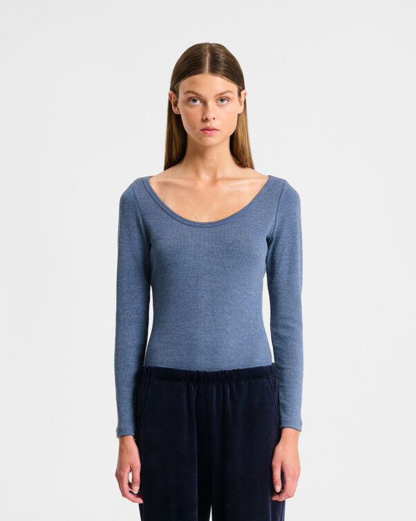 Βαμβακερή Ριπ Μπαλετέ Μπλούζα - 001361038 - Εικόνα 1