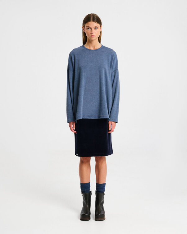 Πολύ Φαρδιά Βαμβακερή Ριπ Μπλούζα - 001361053 - Εικόνα 2