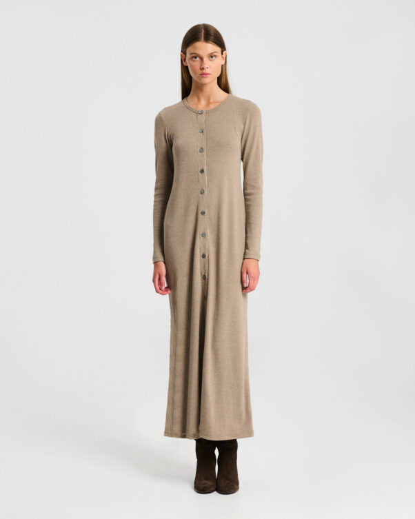 Βαμβακερή Ριπ Μακριά Ζακέτα Φόρεμα - 001365104 - Εικόνα 1