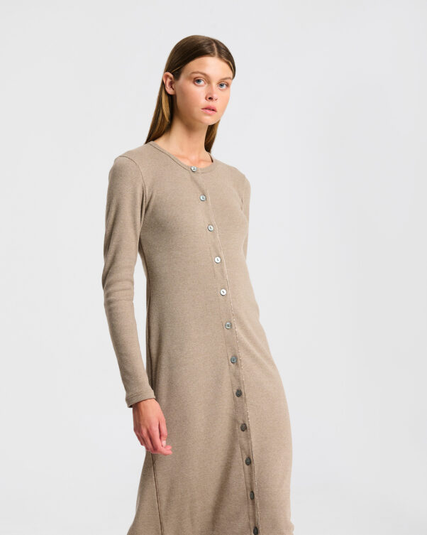 Βαμβακερή Ριπ Μακριά Ζακέτα Φόρεμα - 001365104 - Εικόνα 2