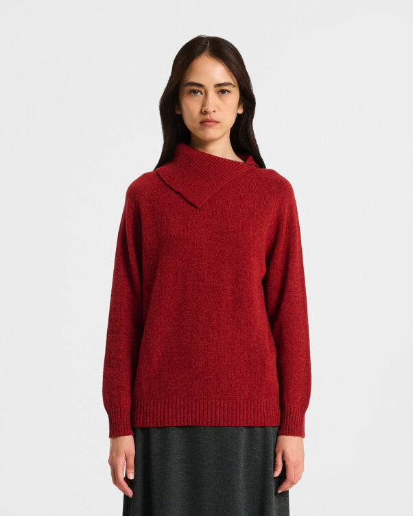 Μάλλινο Πουλόβερ με Ασύμμετρο Γιακά - 002291850 - Εικόνα 1