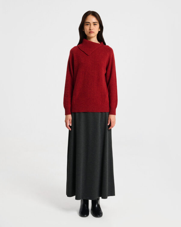 Μάλλινο Πουλόβερ με Ασύμμετρο Γιακά - 002291850 - Εικόνα 2