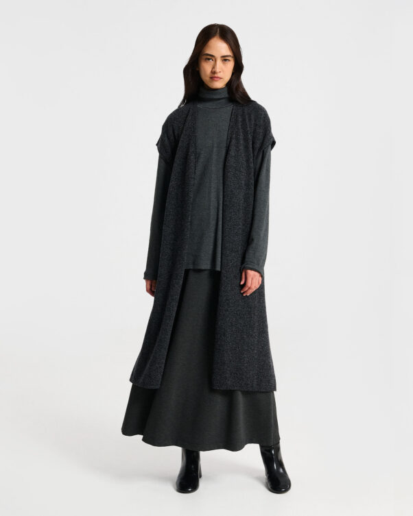 Μακρύ Πλεκτό Μάλλινο Γιλέκο - 002292022 - Εικόνα 2