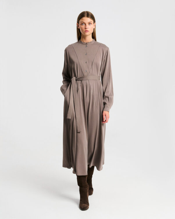 Φόρεμα Πουκαμίσα σε Ελαστικό Lyocell - 005596081 - Εικόνα 1