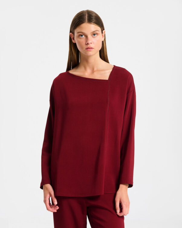 Φαρδιά Μπλούζα σε Crep Rayon - 006771847 - Εικόνα 1