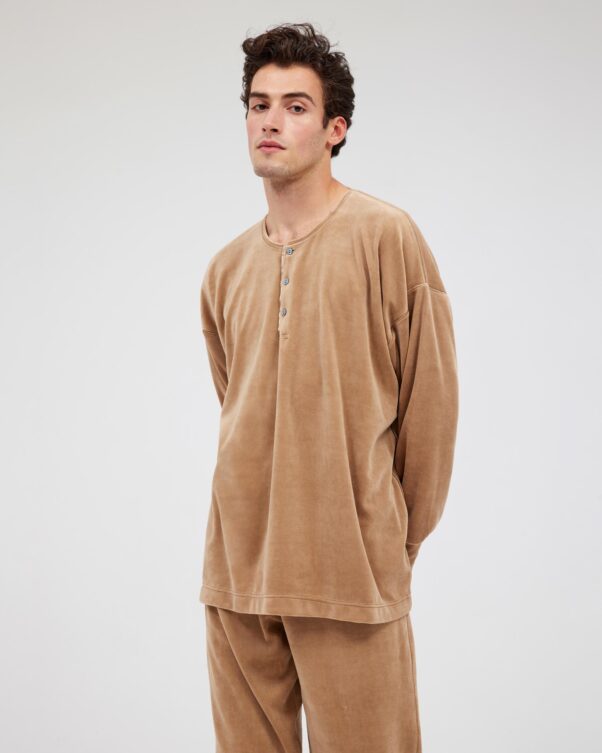 Πολύ Φαρδιά Βελούδινη Μπλούζα - 001301057ms - Εικόνα 1