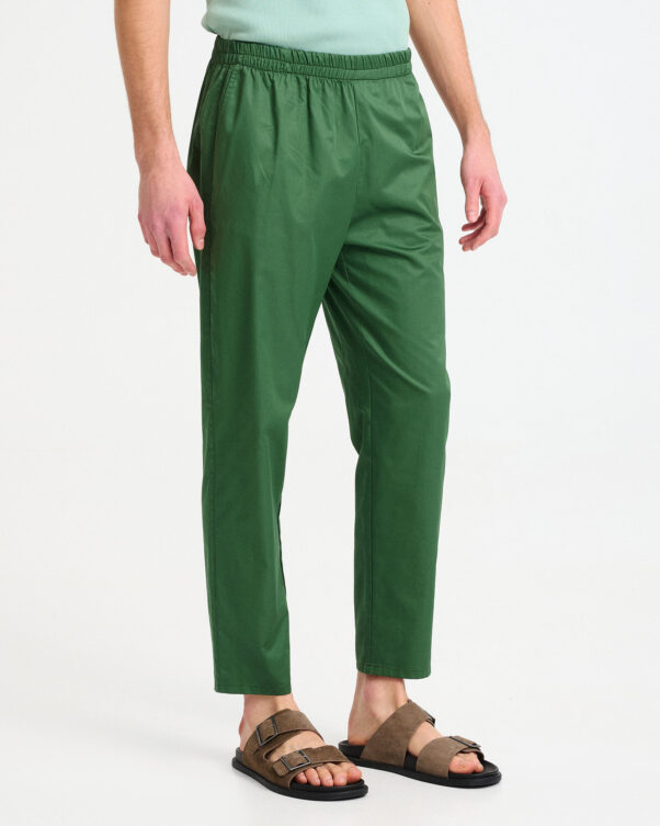 Narrow Cotton Poplin Pants - 001093031m - image 2