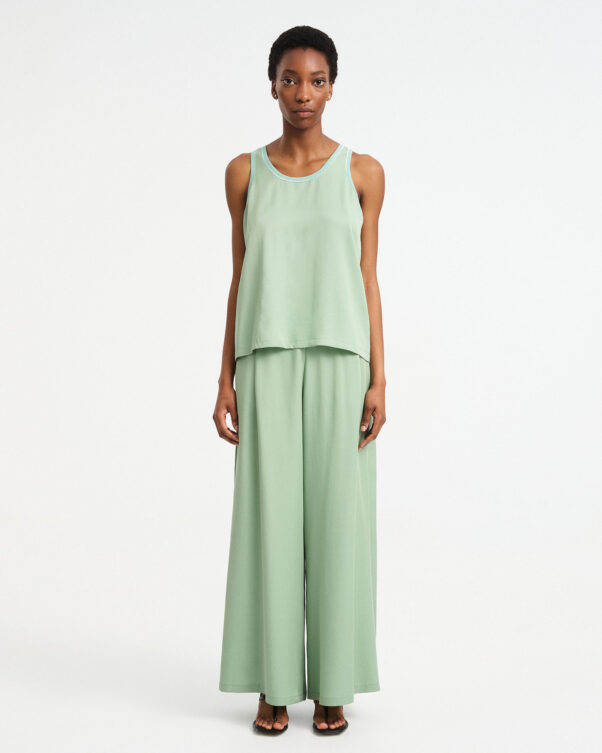 High-Waisted Wide Lyocell Pants - 006663756 - image 1