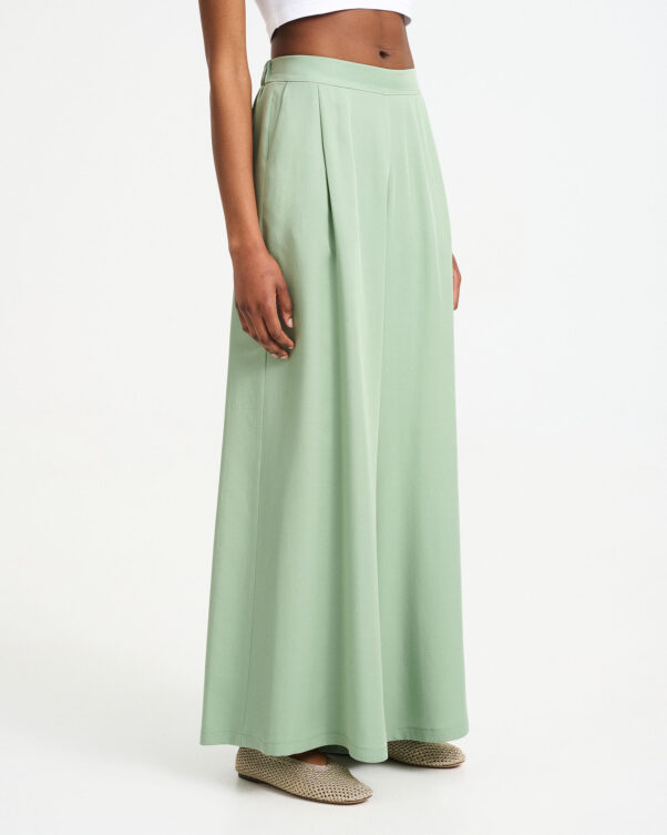 High-Waisted Wide Lyocell Pants - 006663756 - image 2