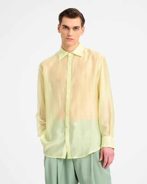 Long-Sleeved Sheer Shirt - 006782553m - image 1