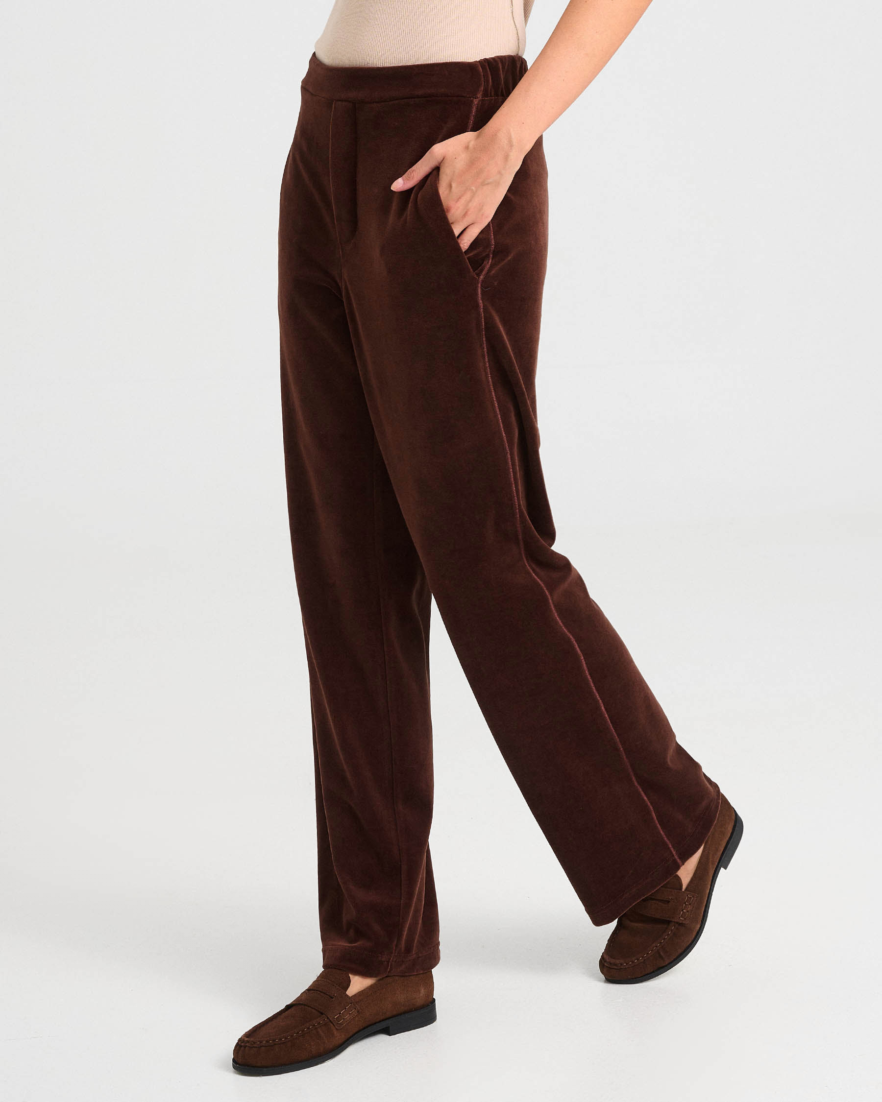 Wide-Leg Velvet Terry Pants - 001303726 - image 6