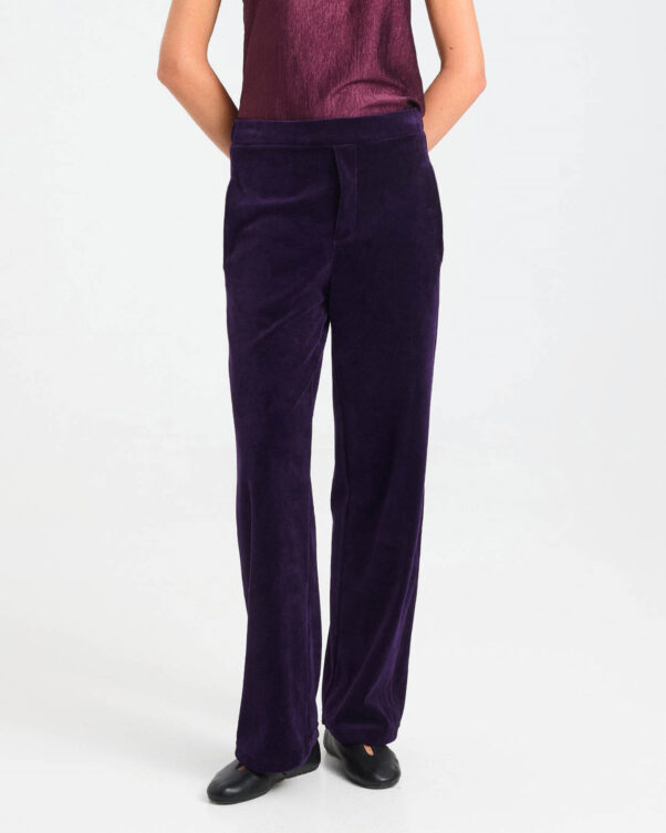 Wide-Leg Velvet Terry Pants - 001303726 - image 2