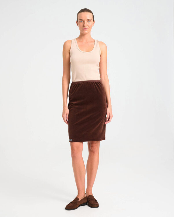 Velvet Terry Knee-Length Skirt - 001304010 - image 1
