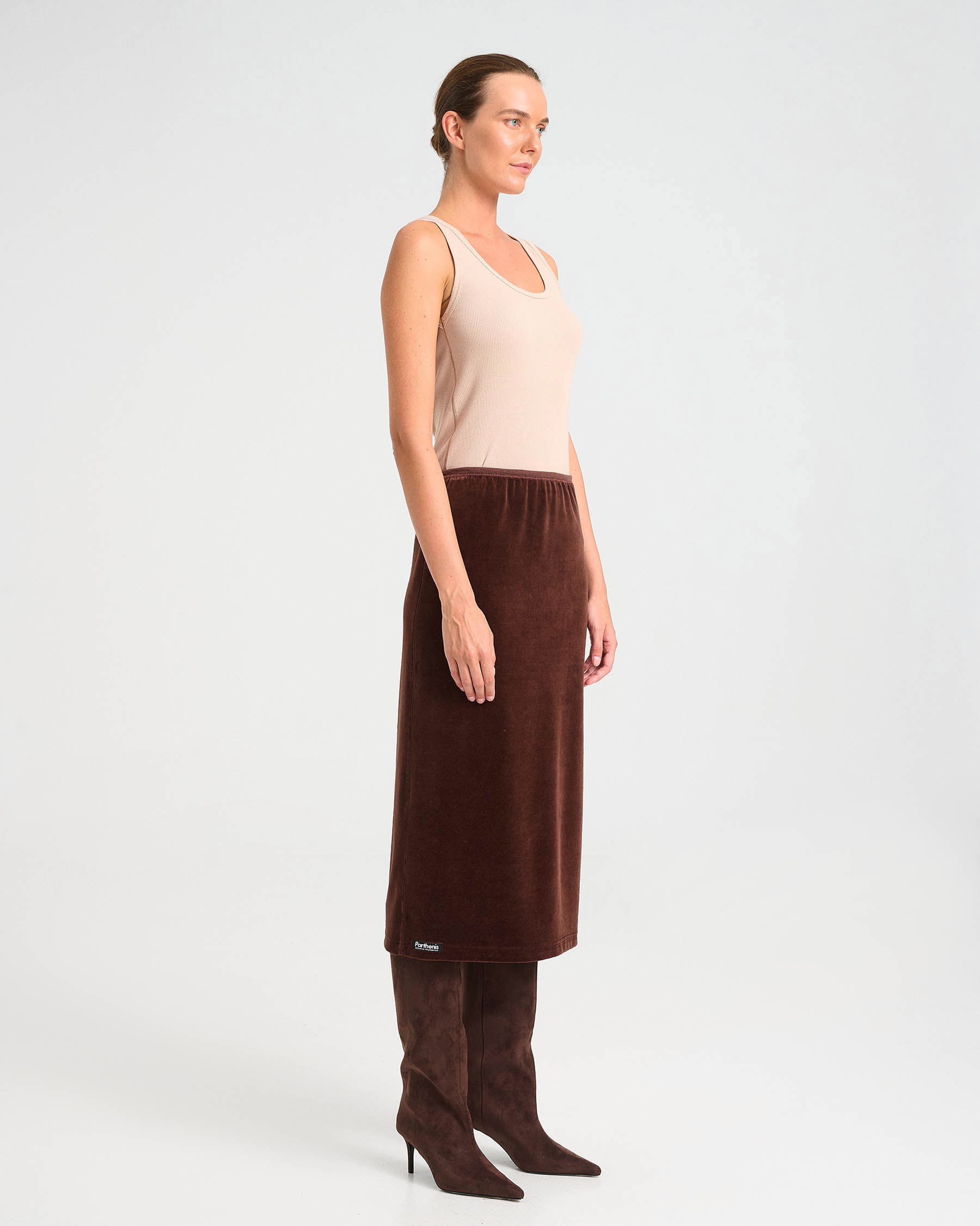Velvet Terry Midi Skirt - 001304031 - image 3