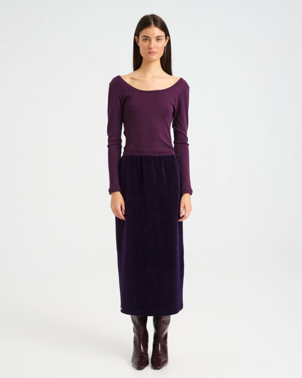 Velvet Terry Midi Skirt - 001304031 - image 1