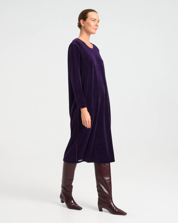 Loose Long Sleeve Velvet Terry Dress - 001305059 - image 2