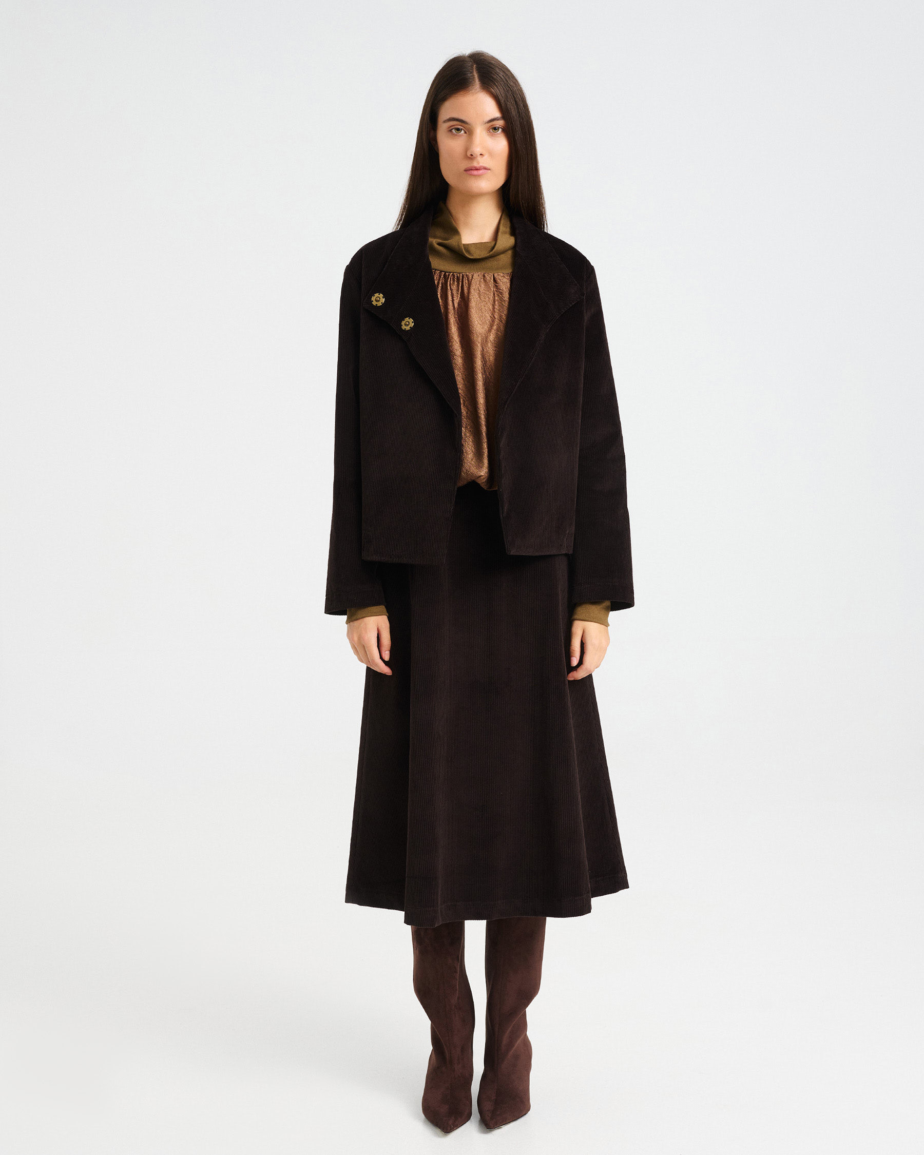 Cropped Corduroy Jacket - 001372743 - image 1