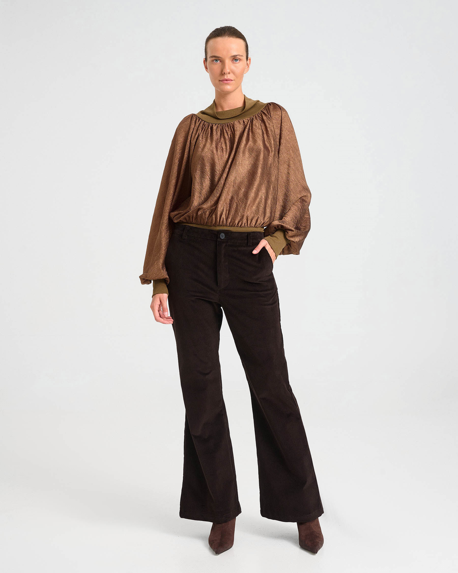 Flared Corduroy Pants - 001373098 - image 1