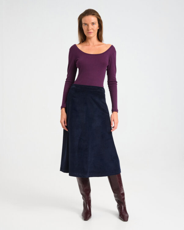 A-Line Corduroy Midi Skirt - 001374177 - image 1