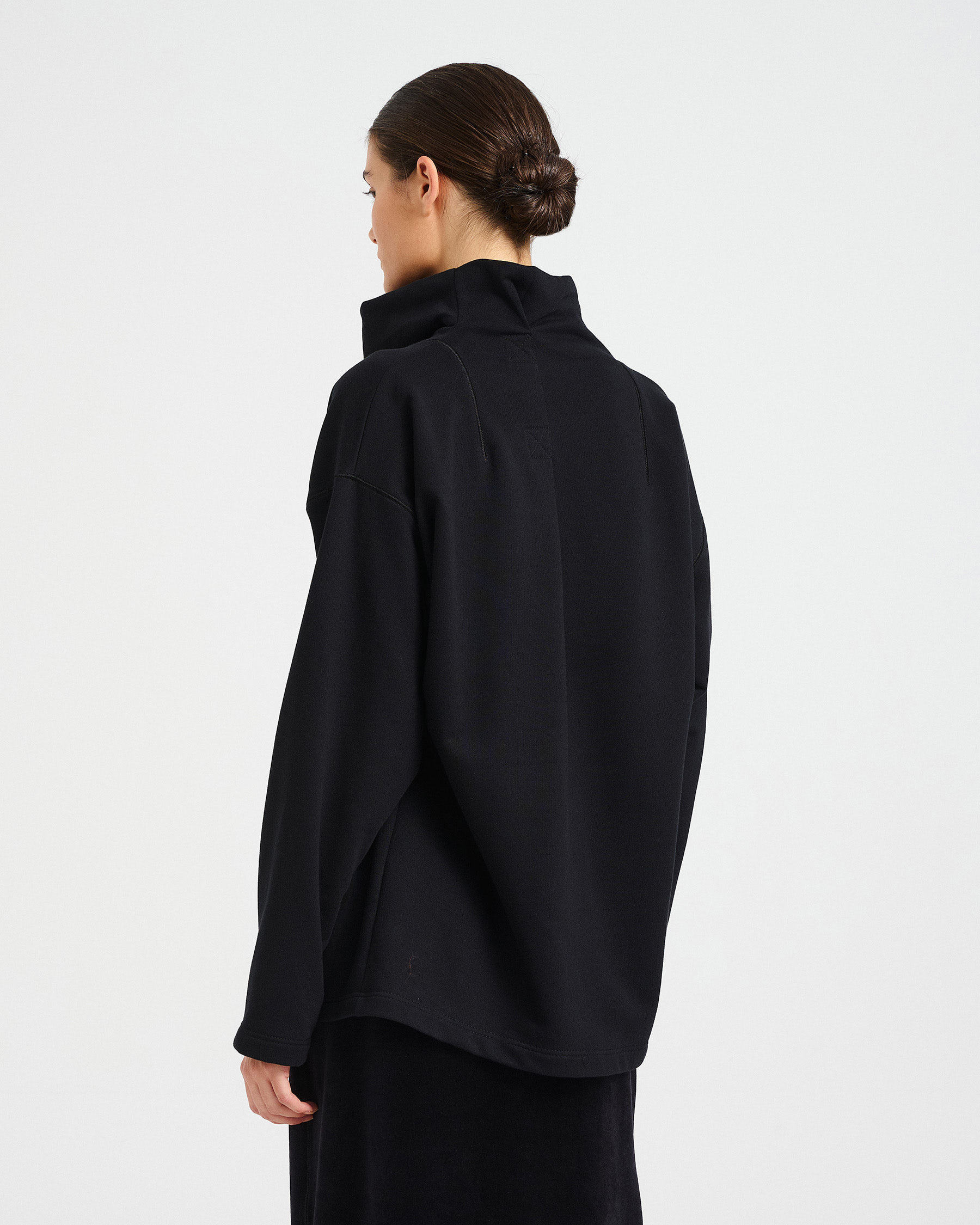 Cotton French Terry Sweatshirt with High Collar - 001421470 - image 3